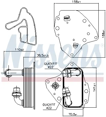 Radiator Ulei Termoflot Potrivit Alfa Romeo Mito; Fiat Bravo Ii, Doblo, Doblo Cargo, Grande Punto, Linea, Punto Evo; Lancia Delta Iii; Opel Combo Tour, Combo Minivan 1.6d 09.07