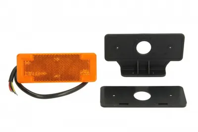 Lumini clarificare stanga dreapta, portocaliu, LED, inaltime 44mm; latime 113mm; adancime 13mm, in relief, lungime cablu 500mm, cu cuier, 12 24V (cu functie de semnalizator lateral; cu reflector)