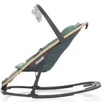 Scaunel balansoar Chipolino Senso Basil Wood cu spatar reglabil, bara de jucarii, suport pentru cap, centuri de siguranta, pliere compacta