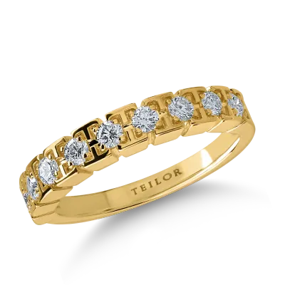 Inel semi eternity din aur galben cu diamante de 0.3ct