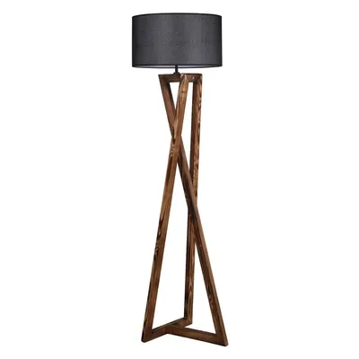 Lampadar negru/maro cu abajur textil (înălțime 149 cm) Maçka – Opviq lights