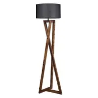 Lampadar negru/maro cu abajur textil (înălțime 149 cm) Maçka – Opviq lights
