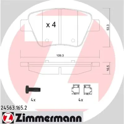 Set placute frana, frana disc ZIMMERMANN 24563.165.2