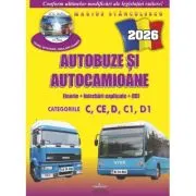 Autobuze si Autocamioane 2026. Carte chestionare auto cu CD (cod acces online), teorie si intrebari explicate