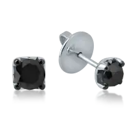 Cercei din aur alb cu diamante negre de 1.36ct
