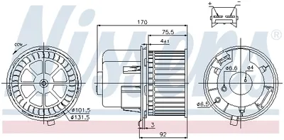 Ventilator habitaclu potrivit FORD TRANSIT, TRANSIT TOURNEO 2.0-3.2D 06.94-12.14