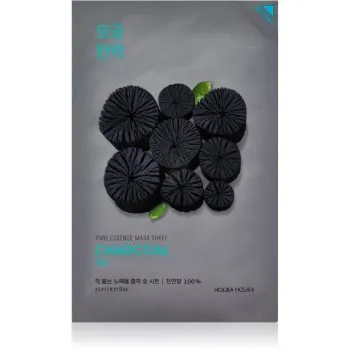 Holika Holika Pure Essence Charcoal mască textilă purificatoare, cu cărbune activ