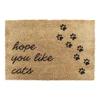 Covoraș de intrare din fibre de nucă de cocos 60x90 cm Hope You Like Cats – Artsy Doormats