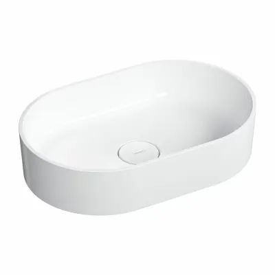 Lavoar OMNIRES Ovo M+ cu montare pe blat, 55x36 cm, compozit, alb