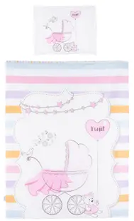 Set lenjerie de pat copii Chipolino - Inima roz, 5 bucati