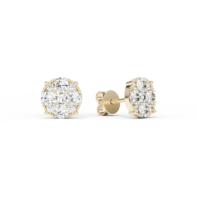 Cercei din aur galben cu diamante de 0.7ct