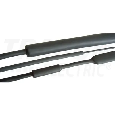Tub termocontractabil mediu, contractie 4:1, negru,cu adeziv ZS19/6R 19/6mm, POLIOLEFIN