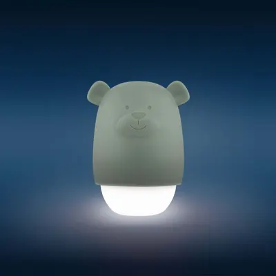 Lampa de veghe cu senzor de lumina Zazu Kids Benny the Bear Verde
