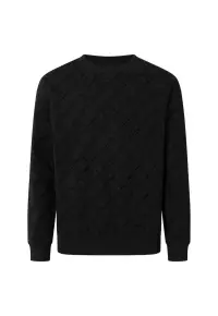 Bluza de trening cu model monograma - Negru