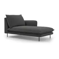 Șezlong divan cu cotieră pe partea dreaptă Cosmopolitan Design Vienna, gri închis