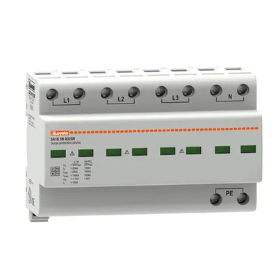 Descarcator tip 1 si 2 modnobloc, IEC IMPULSE CURRENT IIMP (10/350ΜS) 25KA PER POLE, 3P+N. Cu contact comanda de la distanta