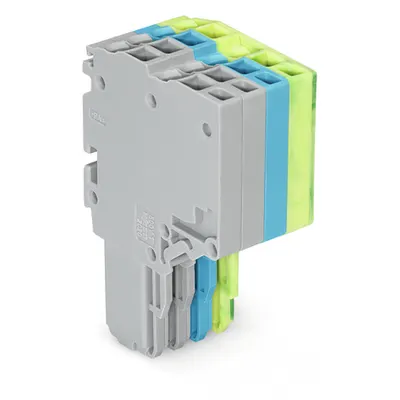2-conductor female connector; 1.5 mm²; 4-pole; 1,50 mm²; gray, blue, green-yellow