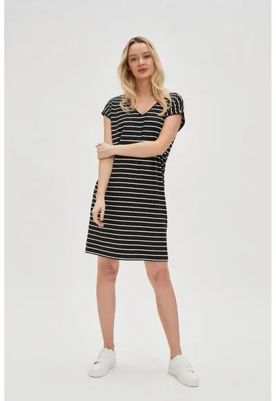 Rochie cu dungi negre - Negru