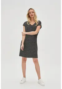 Rochie cu dungi negre - Negru