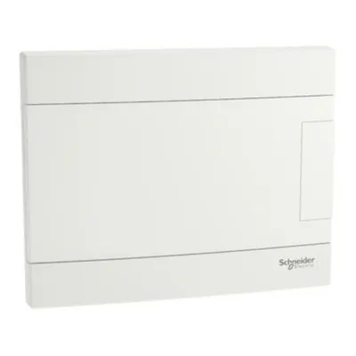Easy9EU, Cofret cu montaj incastrat, 1x8 Module, usa alba, cu 2 blocuri terminale