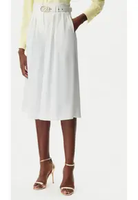 Pantaloni dama - 305318077 - Poliester - Alb - Alb