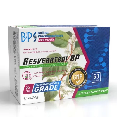 Supliment Resveratrol, Balkan Pharmaceuticals, 60 capsule