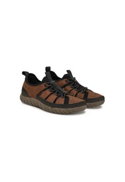 Pantofi sport barbati - 321-ASM60-5050 - Piele ecologica - Maro - Maro