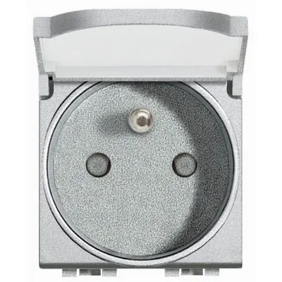 Priza 2P+T cu capac Std. FR. LiVing Light - Conexiune cu surub -Tech - 2 module