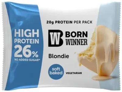 Protein Blondie, ciocolată albă, 75 g, Born Winner
