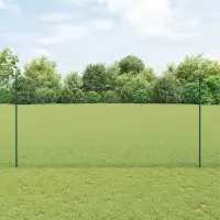 vidaXL Gard hexagonal cu stâlp 25 x 1,5 m Oțel cu strat de PVC Verde