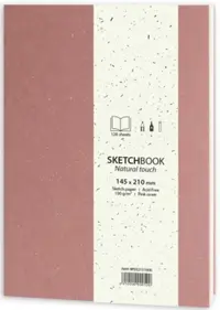 Caiet de schite pentru desen Drasca Natural Touch - Roz, 128 file, 14.5х21 cm