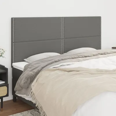 vidaXL Tăblie de pat gri închis 200x5x118/128 cm, material textil