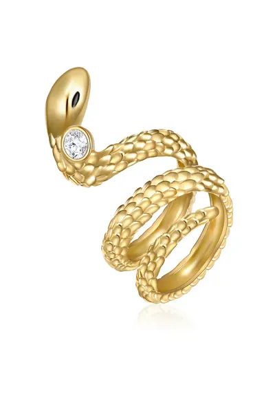Inel placat cu aur de 14K - cu model sarpe
