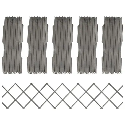 Gossi garduri din spalier, 5 buc., gri, 180x30 cm, lemn masiv de brad