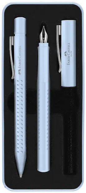 Set pix și stilou Faber-Castell Grip 2010 - M, albastru cerul