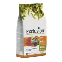 EXCLUSION Mediterraneo Monoprotein Puppy Small Breed, XS-S, Vită, hrană uscată monoproteică câini junior, 2kg