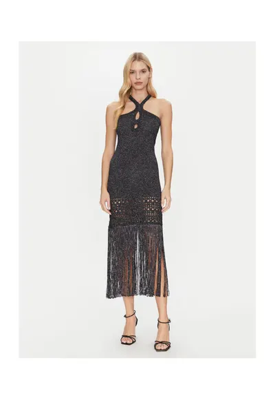 Rochie dama - 305172501 - Viscoza/Fibre metalice - Negru - Negru