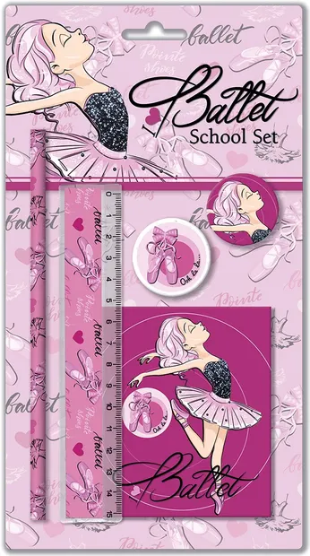 Set de rechizite școlare Graffiti Ballerina - 5 piese