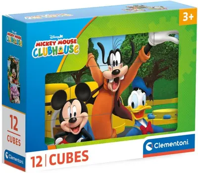 Puzzle cu cuburi Clementoni de 12 piese - Clubul lui Mickey Mouse