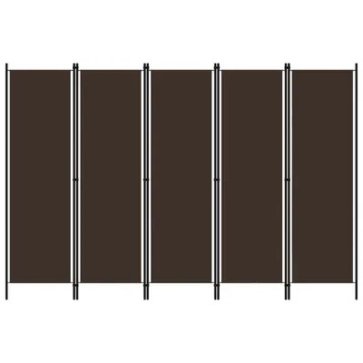 vidaXL Paravan de cameră cu 5 panouri, maro, 250 x 180 cm
