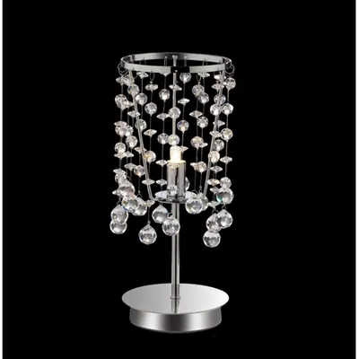 Veioza cu pandantive din cristal sferice si octogonale 1x40W Crom