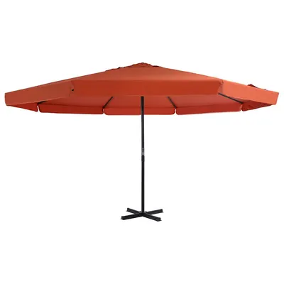 vidaXL Umbrelă de soare exterior cu stâlp aluminiu, cărămiziu, 500 cm