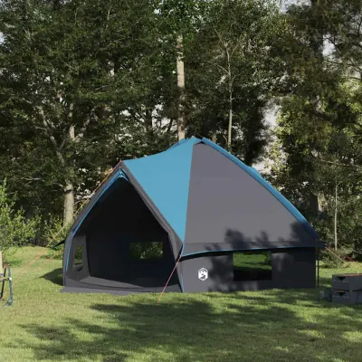 vidaXL Cort Teepee pentru 10 Persoane 10 persoană Albastru și Gri