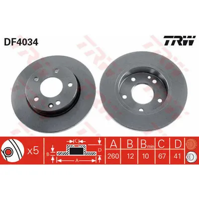 Disc frana TRW DF4034
