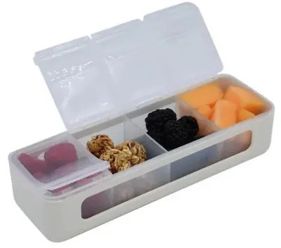 Cutie pentru gustări Melii Luxe - Cu 4 compartimente, Ivory