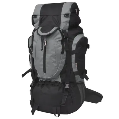 vidaXL Rucsac pentru drumeții XXL, 75 L, negru și gri