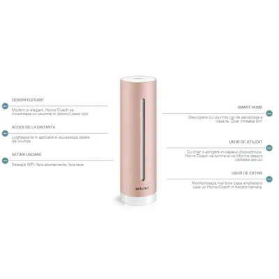 Dispozitiv smart de monitorizare a calitatii aerului Netatmo Home Coach Wireless NHC-EC