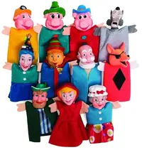 Set de păpuși de mână Nowa Szkola - Cu personaje din 3 basme, 11 piese