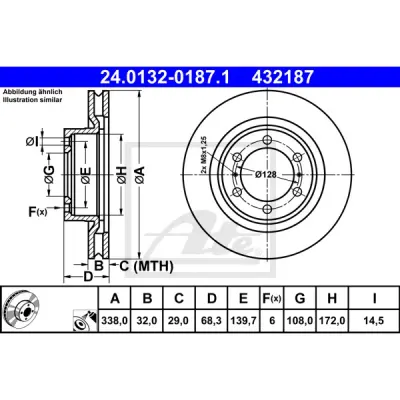 Disc frana ATE 24.0132-0187.1