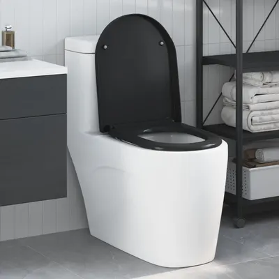 vidaXL Capacul de toaletă Negru 49 x 36 x 4 cm Duroplast